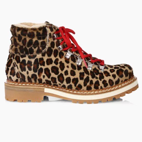 Montelliana 1965 Leopard Print Marlena Shearling Boot (38) NWT - Picture 1 of 5